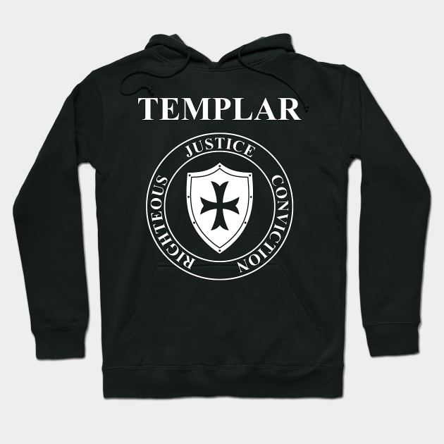 Templar Virtues of the Knights Templar Shield Hoodie by AgemaApparel